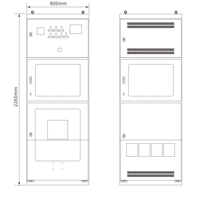 BWG photovoltaic grid-connected cabinet installation dimensions drawing